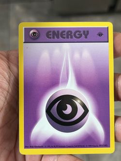 Psychic Energy 101/102 WoTC Base Set Shadowless Pokemon TCG 1st Edition LP 99
