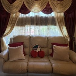 Three piece, leather couch, recliners
