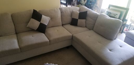 L Shaped Grey Couch Thumbnail