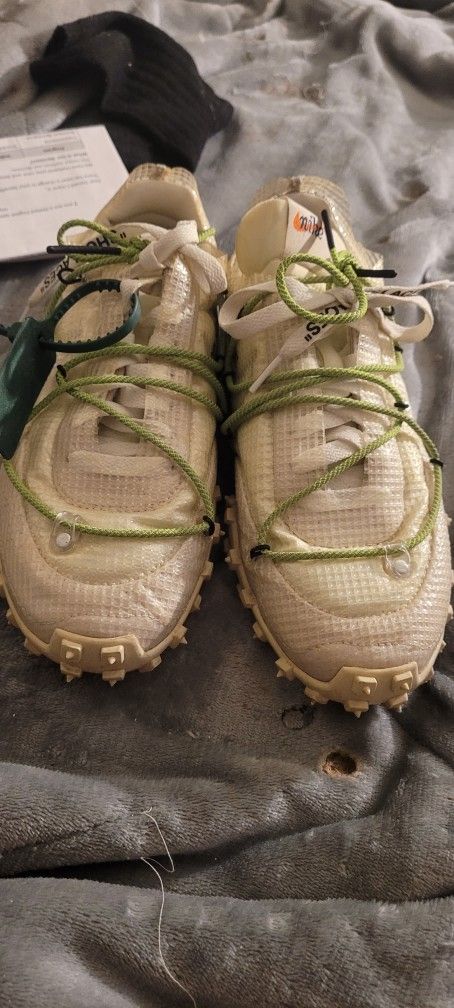 All White Nike Waffle Racing Shoes