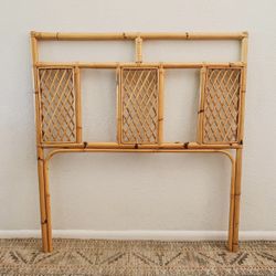 Rattan Bamboo Boho Twin Headboard 