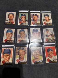 (12) 1953 topps DODGERS CARDS
