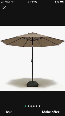 10 ft. Market Patio Umbrella with Base & Push Button Tilt