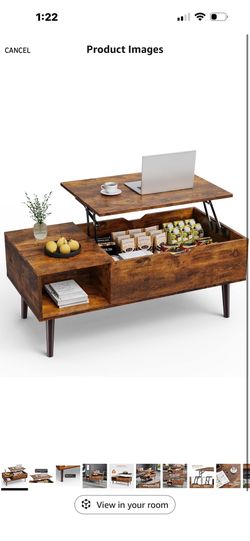 Sweetcrispy Lift Top Coffee Tables for Living Room, Small Rising Wooden Center Tables with Storage Shelf and Hidden... Lift Top, Coffee Tables, Dining