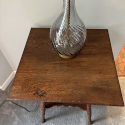 Antique oak parlor side table