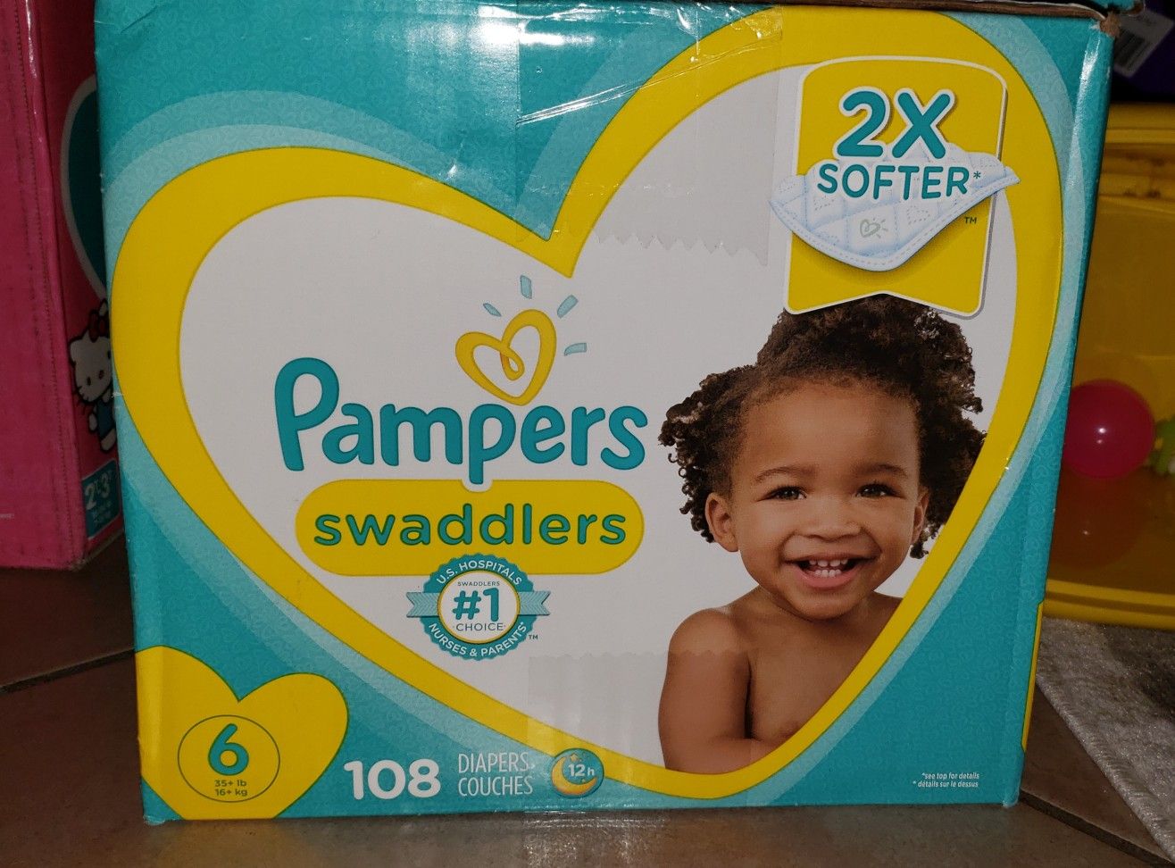 Pampers swaddlers size 6 -108 ct