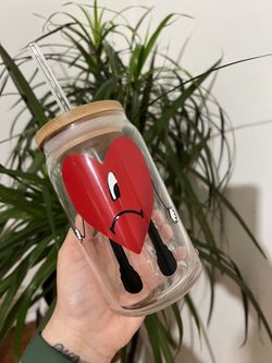 16oz Bad Bunny Beer Can Glass 