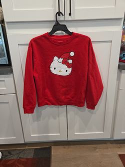HELLO KITTY RED SWEATSHIRT SZ XS TEEN- ADULT SEE DESCRIPTION 