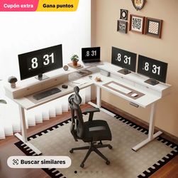 White Ergonomic Corner Desk