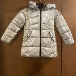 Michael Kors Little Girls Heavy Weight Coat Silver 5-6