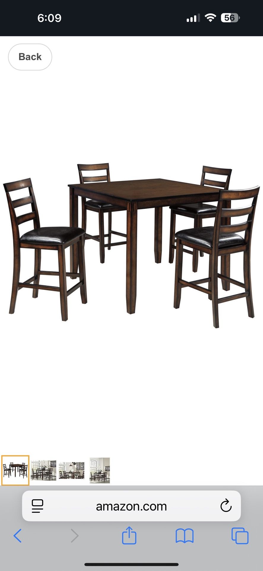 Pub Table & 4 Chairs Set
