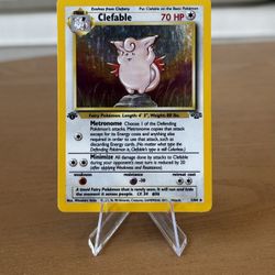 Pokemon 1st Edition Clefable 1/64 Holo Rare 1999 Jungle