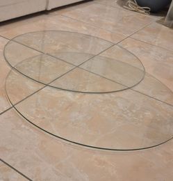 (2) 20 X 20 Inches Of Clear Glass Table Tops