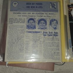 1980 green Bay Packers news highlights sign by good percentage of the team. Is unknown to me who these autographs are