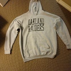 Classic Oakland Raiders Silver Hooded Pullover Size 3XL