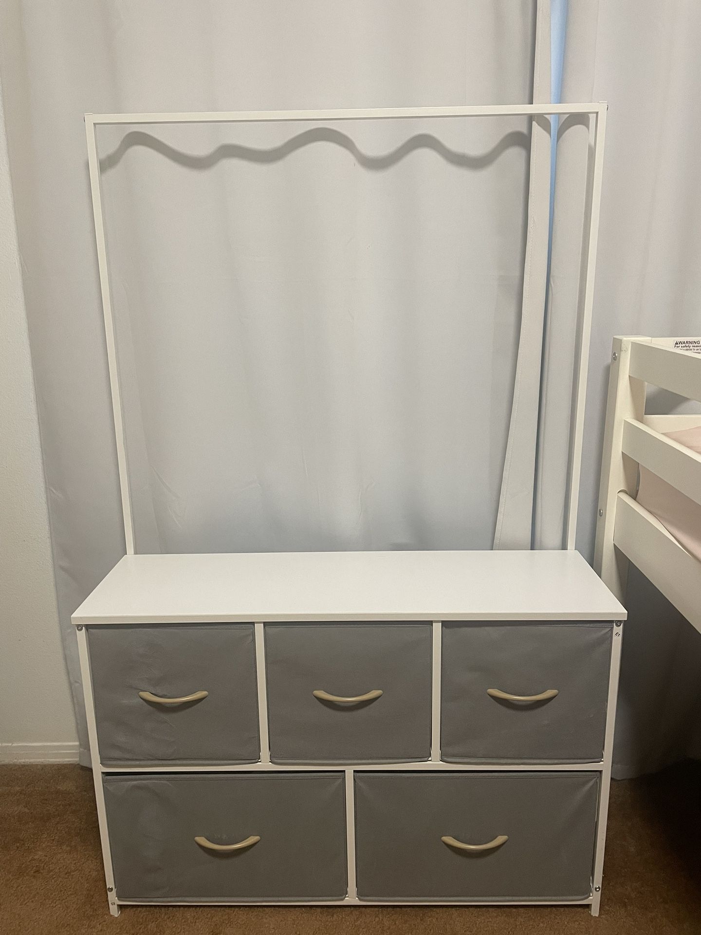 5 Drawers Dresser Organizer Clothing Garment Rack Shelves for Sale in