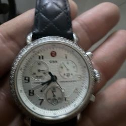 Michele .67 Carat Bezel Stainless Steel Box And Papers