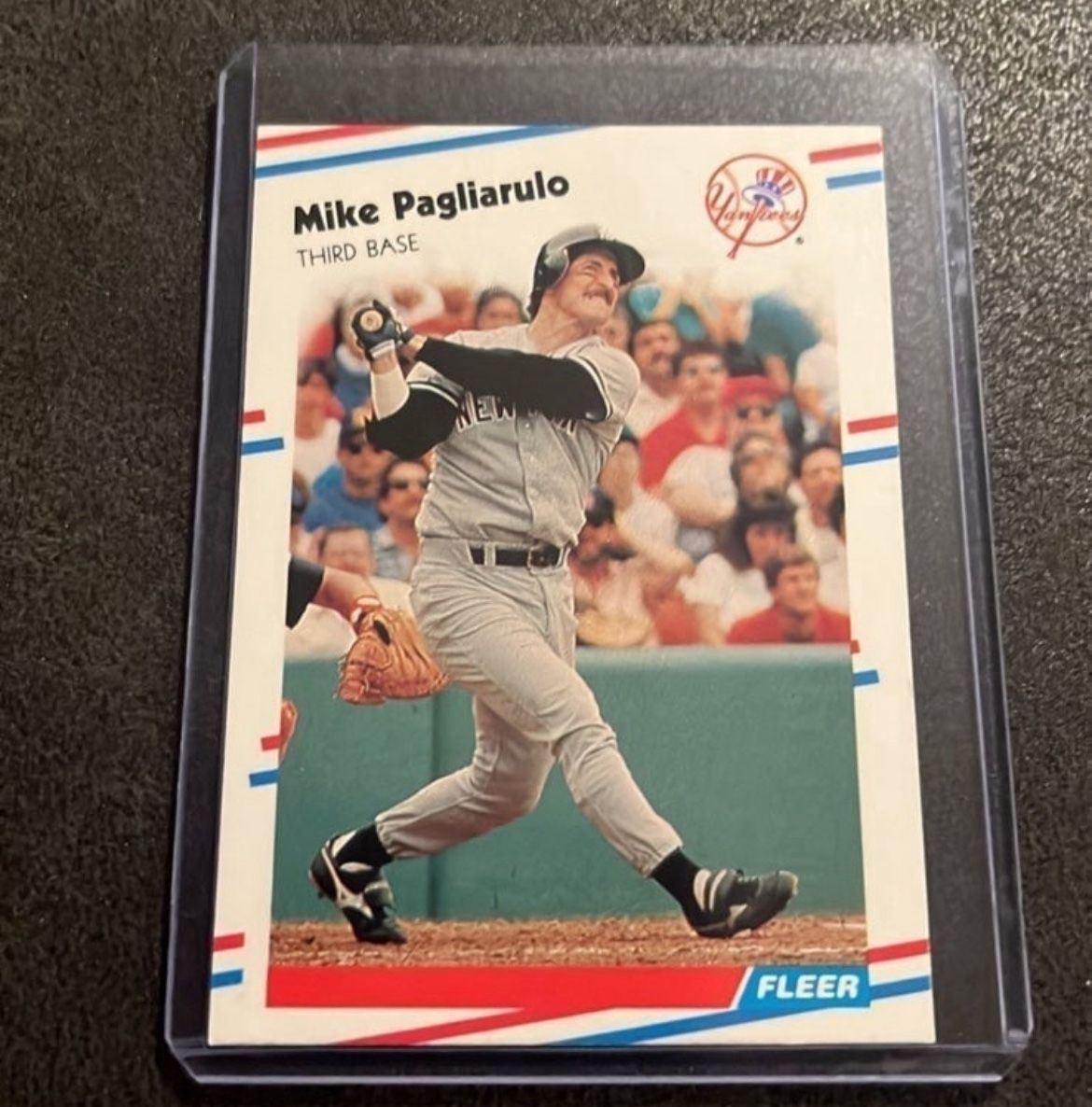 1988 Fleer Baseball Card Mike Pagliarulo New York Yankees #216