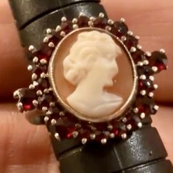 One Of A Kind Cameo And Ruby Vintage Ring