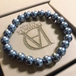 DeMarcus Alexan 10mm Silver Hematite Bead Bracelet
