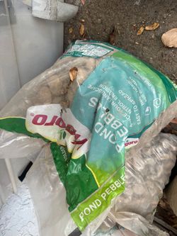4 bags of rocks pond and pebble