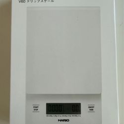 Hario V60 Drip Coffee Precision Scale, White, Max Weight 2,000 grams New in Box   VSTN-2000-EX  