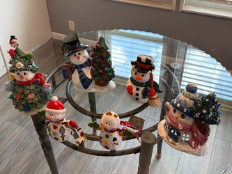 Ceramic Snowman Christmas Figurine Collection