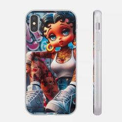 Betty Boop Tattoo-Inspired Phone Case, Custom Art, Gift for Her, Unique Flexi  Iphone/Samsung 