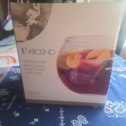 Glass Punch Bowl with Ladle