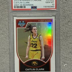 2023 Bowman Chrome Caitlin Clark PSA 10