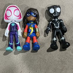 Marvel Spidey & friends Black panther & Ms Marvel & Gwen Ghost spider lot of 3