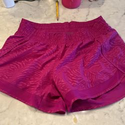 Athleta Shorts. Magenta With Lining Inside. Zip Up Pocket In The Back.