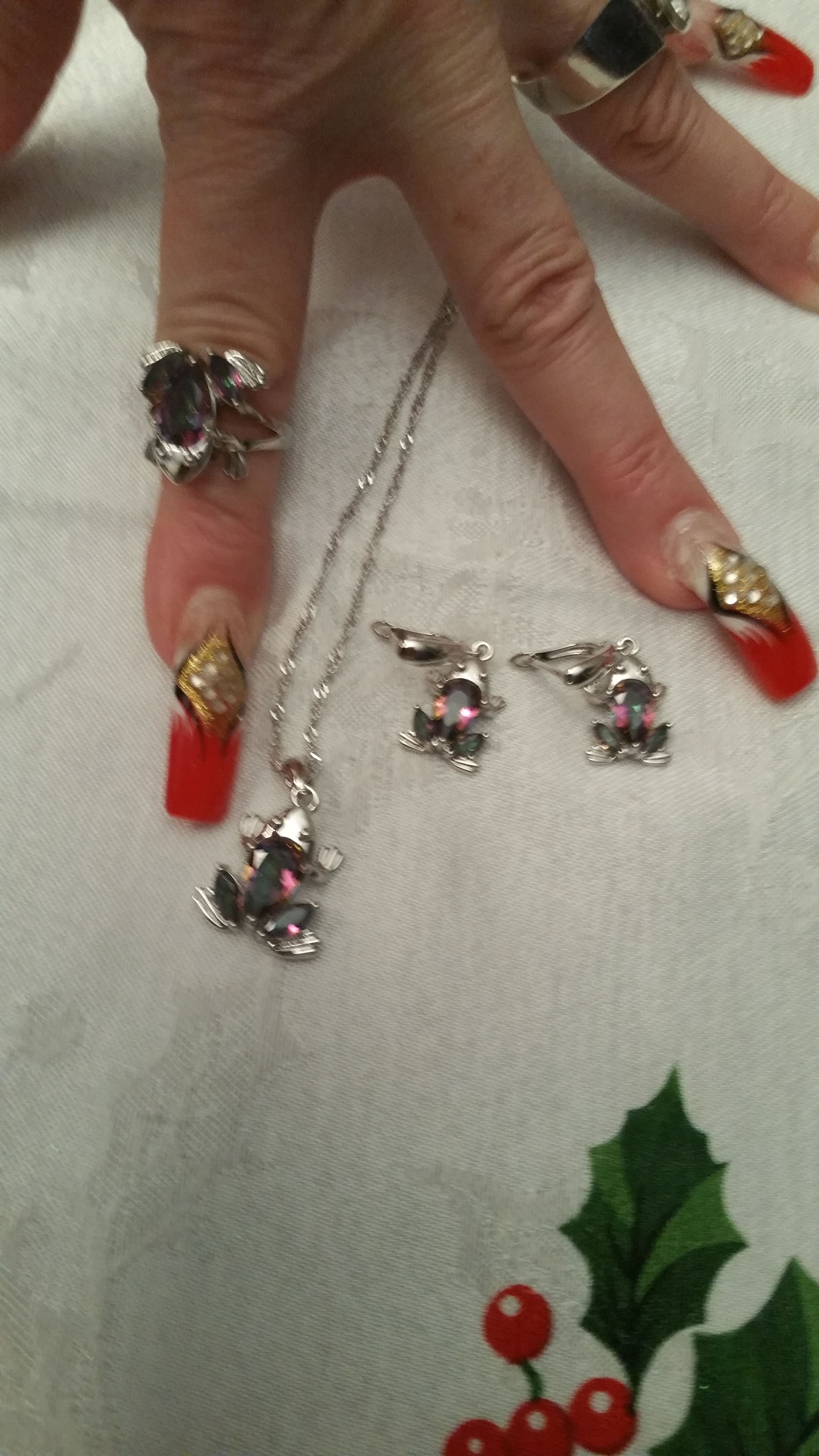 New mystic topaz jewelry set