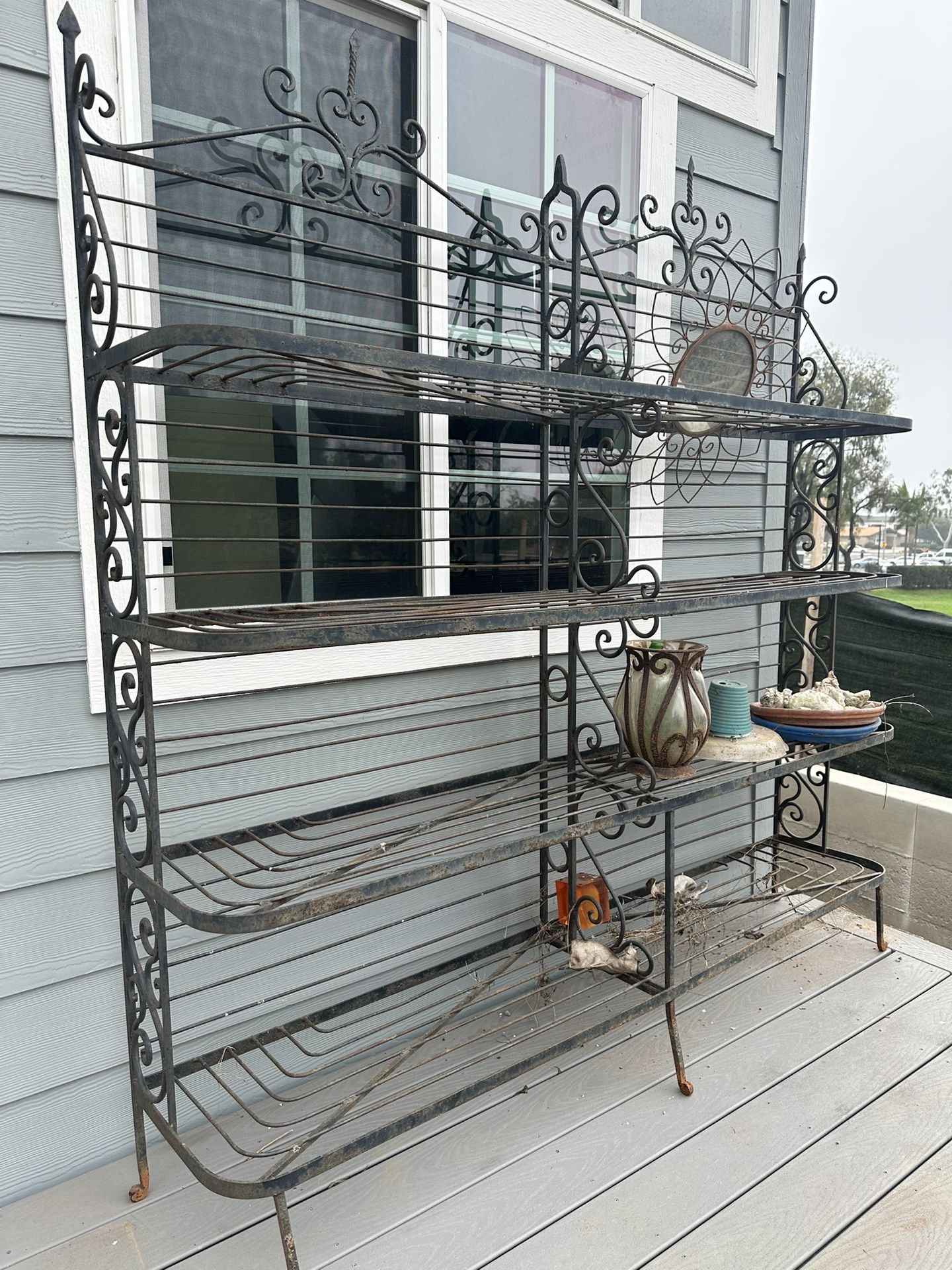 Wrought iron antique bakers Rack