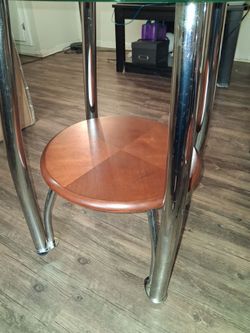 2 glass side tables
