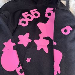 Sp5der Black And Pink Hoodie 
