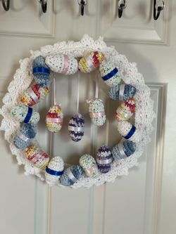 Handmade Crochet Wreath With Embellishments
