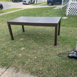 IKEA Wood Table With Two Leaf 