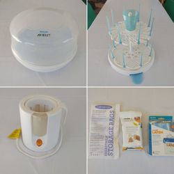 Baby Bottle Sanitizer, Dryer, Warmer & Mix Of Breastfeeding Bags