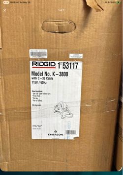 RIDGID K-3800 Drain Cleaning Autoteed Drum Machine with C-32-3/8 in. x 75 ft. Cable Plus T