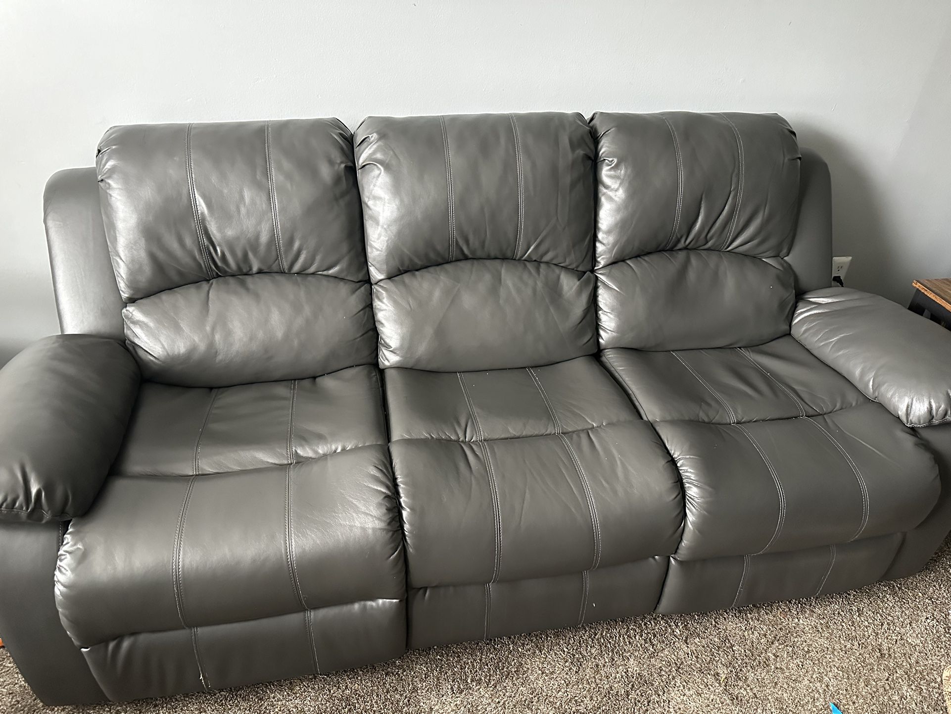 Zeilin 83” Vegan Leather Reclining Sofa by Red Barrel Studio