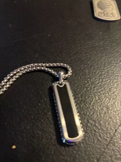 Silver Chain Necklace with Bar Pendant