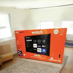 HD288 75” Onn smart 4k led Roku tv floor model 