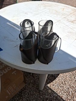 Unique  Leather Wrapped Glasses