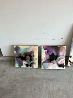 Abstract Alcohol Ink Paintings Set of 2