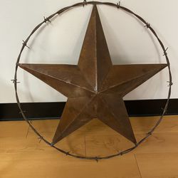 Barbed Wire Star Metal Outdoor Wall Decor