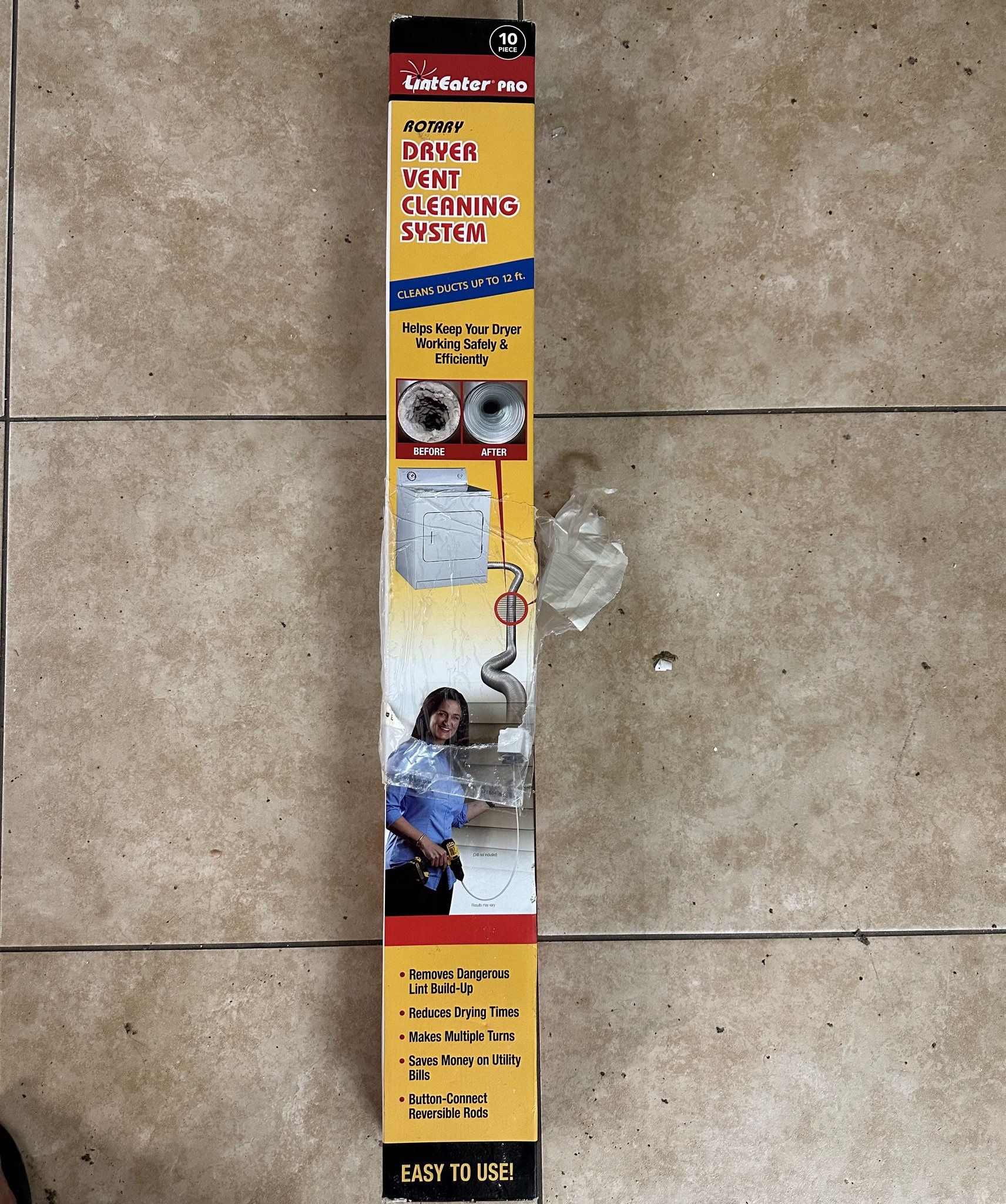 Dryer Vent Duct Cleaning Kit - Gardus RLE208 LintEater Pro Rotary Dryer Vent Cleaner Kit