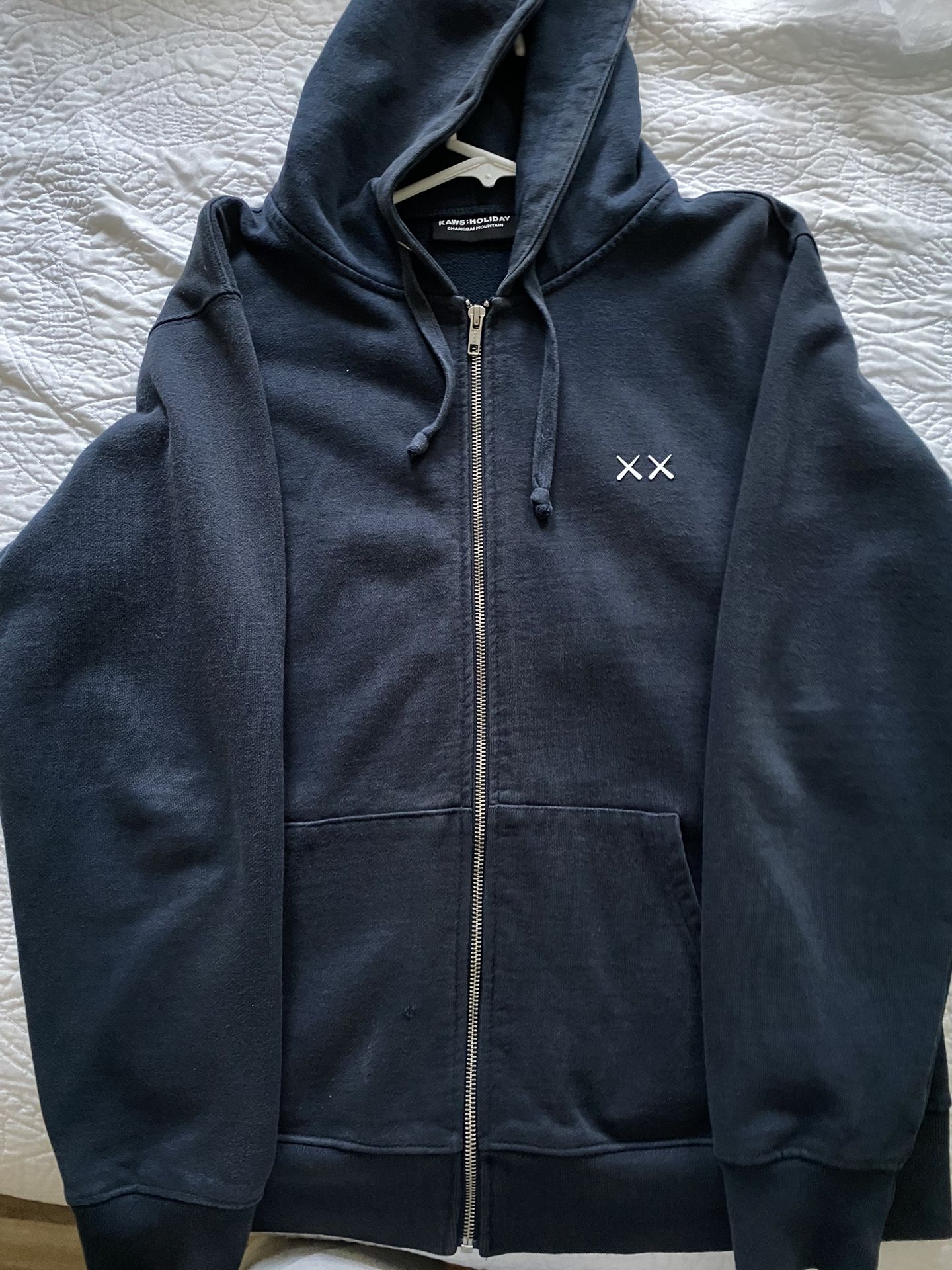 KAWS Holiday Changbai Mountain Zip Up Hoodie,Navy