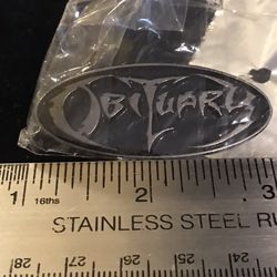 Obituary pewter pin great detail!