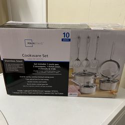 Stainless Steel 10-Piece Cookware Set.15$